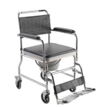 Steel folding commode wheelchair on wheels W003